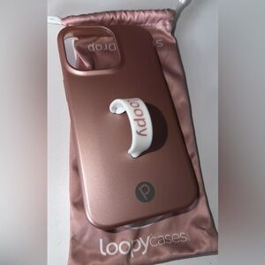 Loopy Case Metallic Pink with White Loop